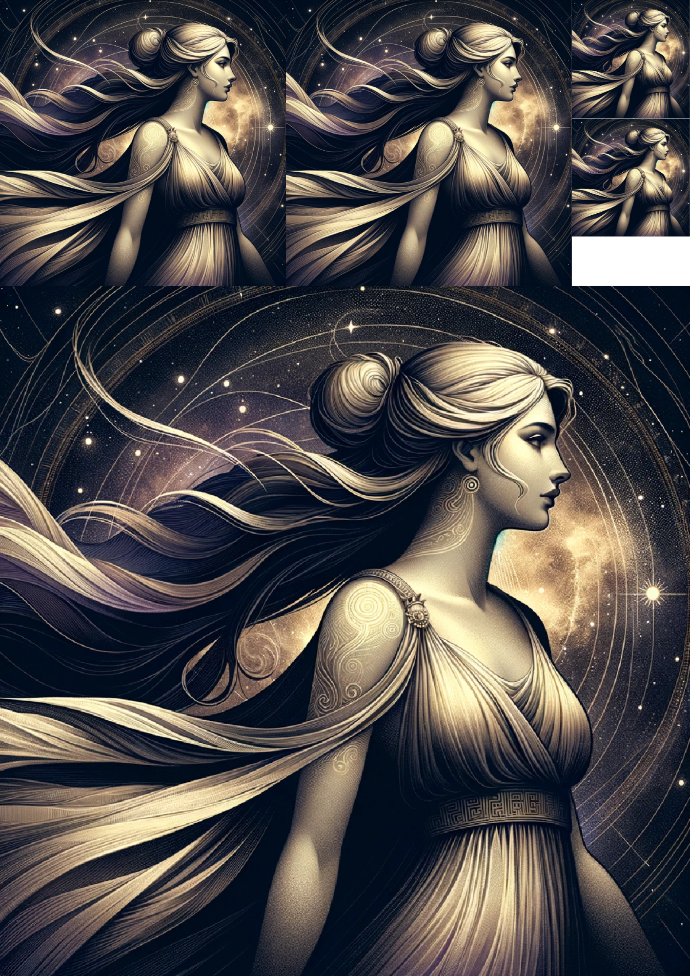 Sticker Sheet / Greeting Card – Andromeda Collage Cat No. 877