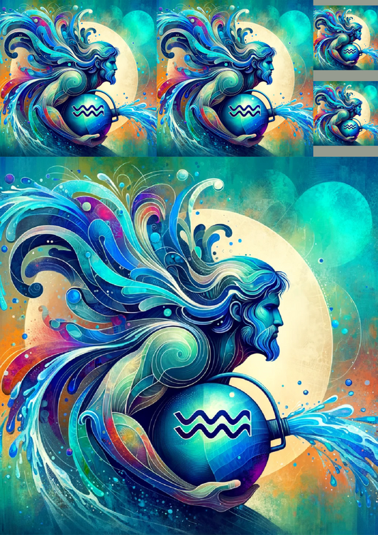 Sticker Sheet – Aquarius Collage Cat No. 975