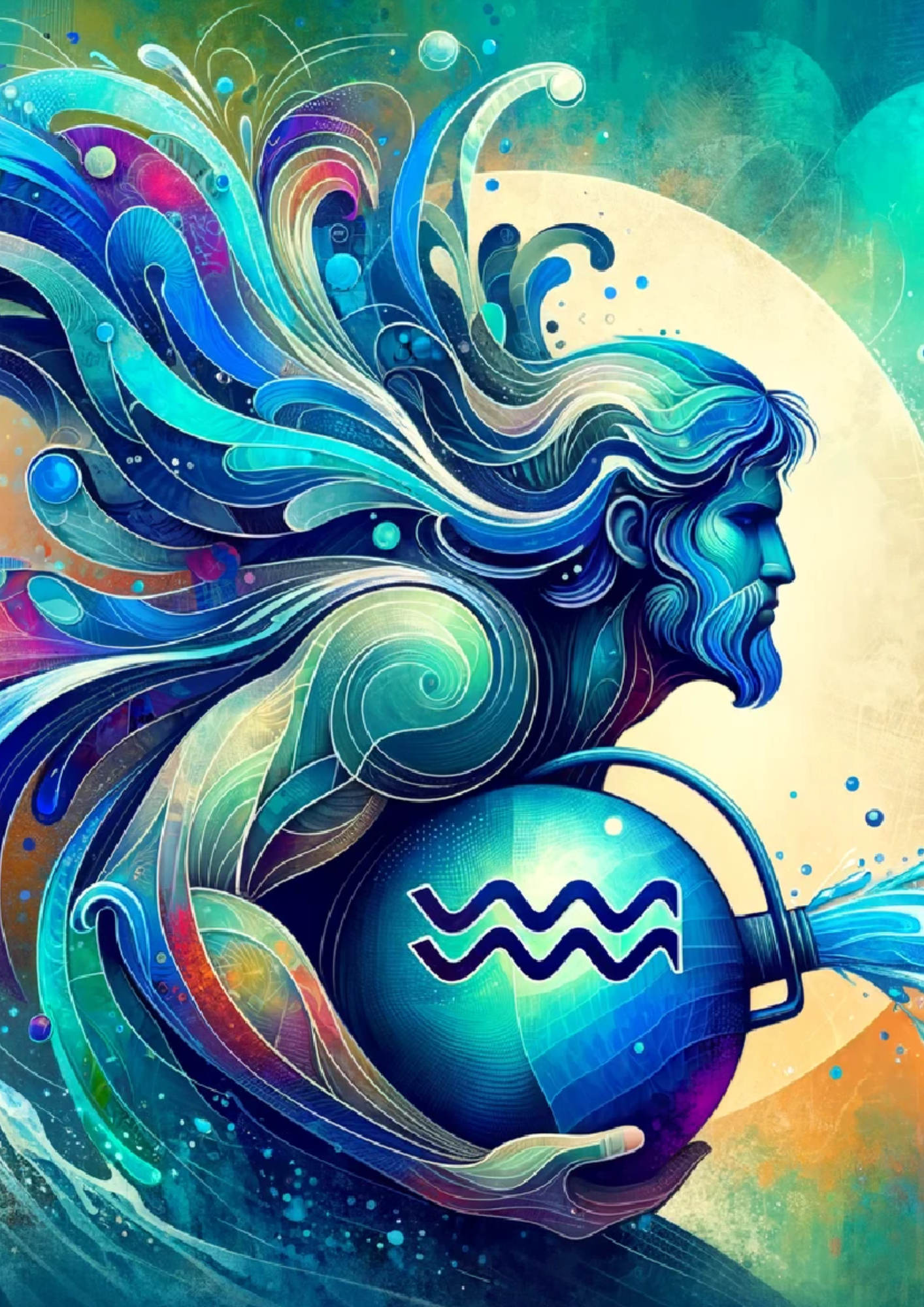 Sticker Sheet / Greeting Card – Aquarius Full Cat No. 976