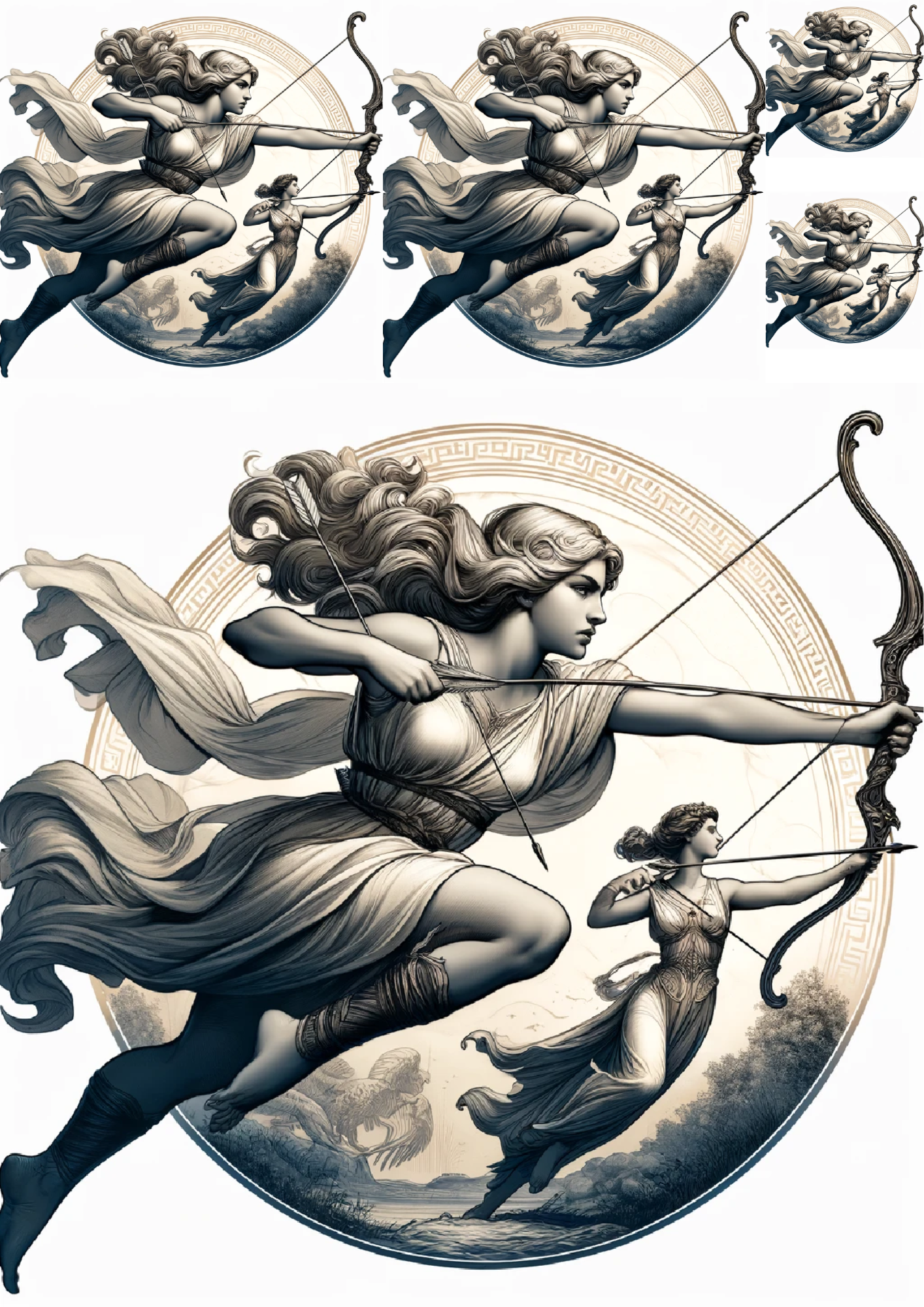 Sticker Sheet / Greeting Card – Atalanta Collage Cat No. 887