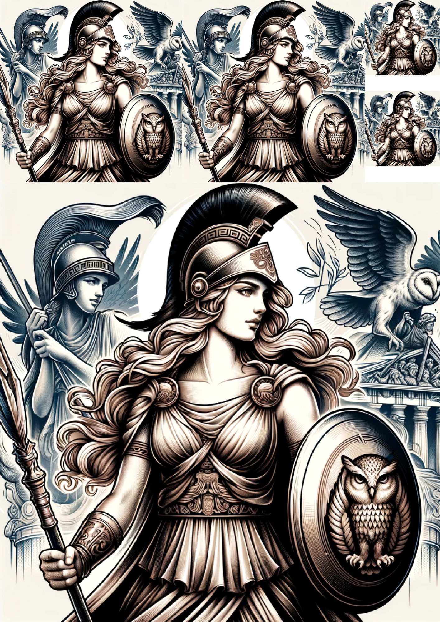 Sticker Sheet / Greeting Card – Athena Collage Cat No. 889