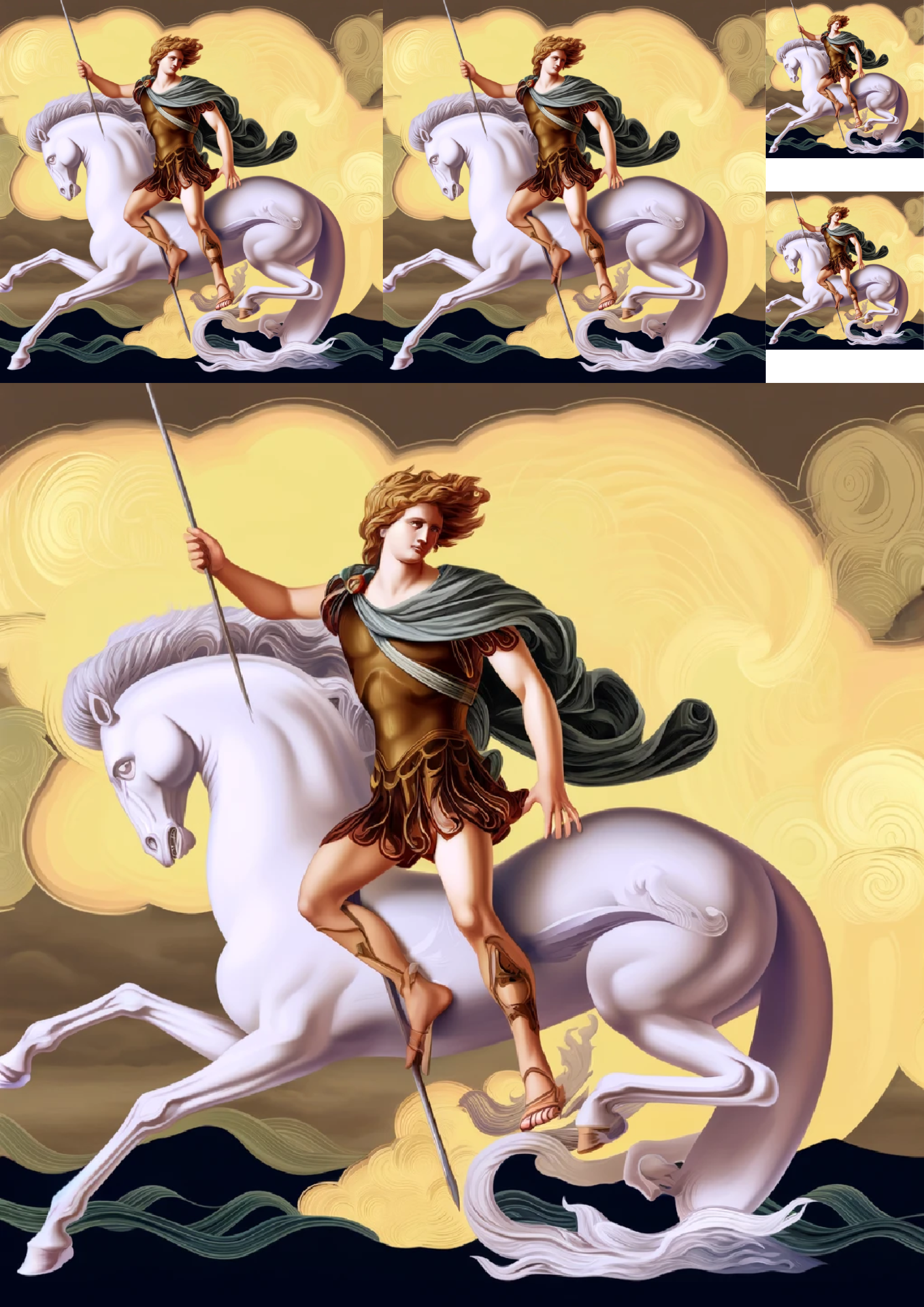 Sticker Sheet / Greeting Card – Bellerophontes Collage Cat No. 891