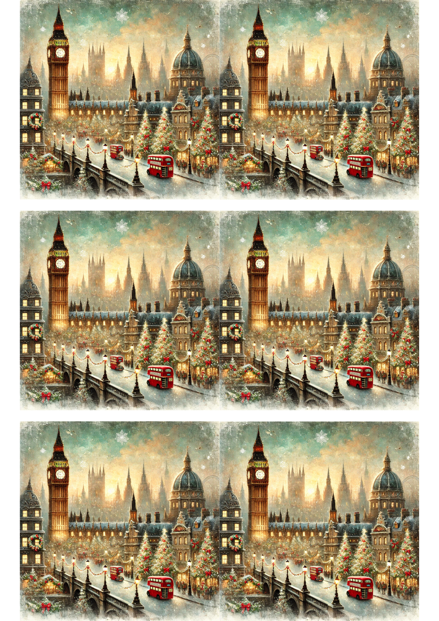 Sticker Sheet / Greeting Card – Big Ben Christmas Time 2 Collage Cat. No. 2803