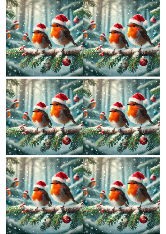 Sticker Sheet Christmas Red Robin Collage Cat. No. 1791