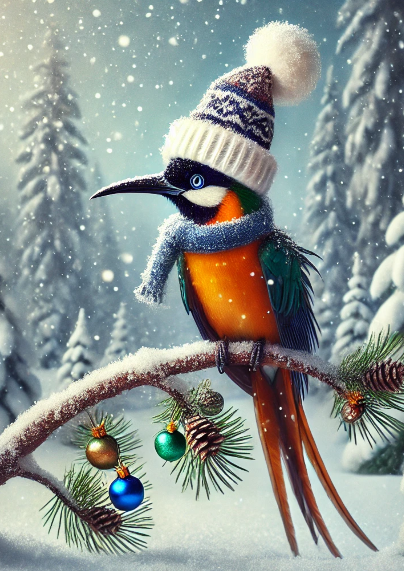 Sticker Sheet / Greeting Card – Christmas Bird of Paradise Full Cat. No. 1796