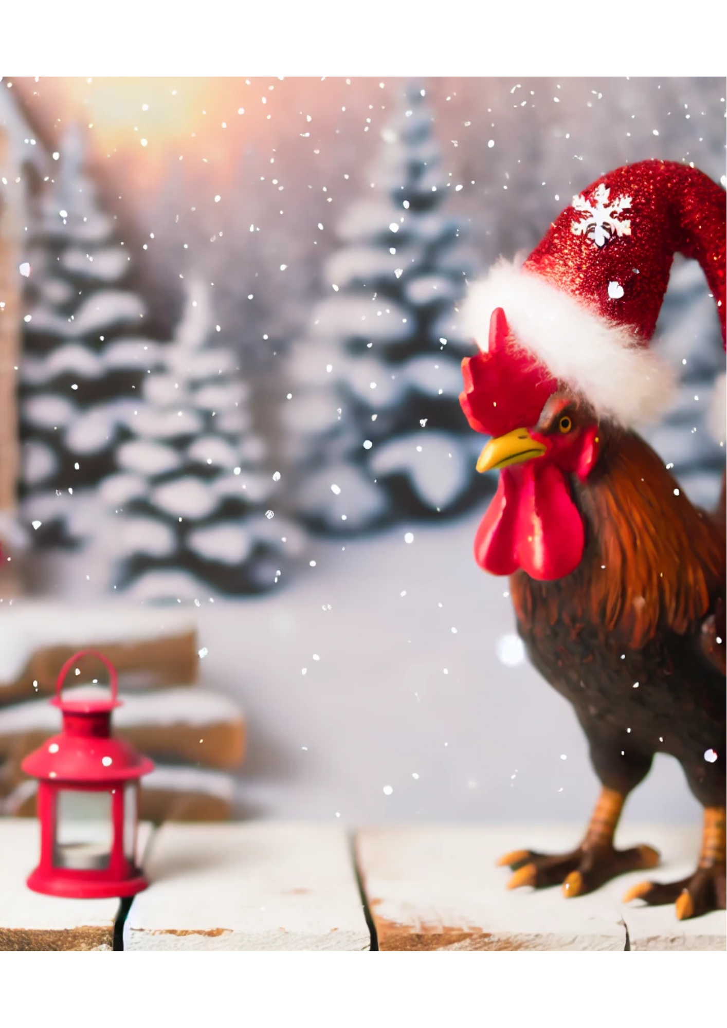 Sticker Sheet / Greeting Card – Christmas Rooster Full Cat. No. 1798