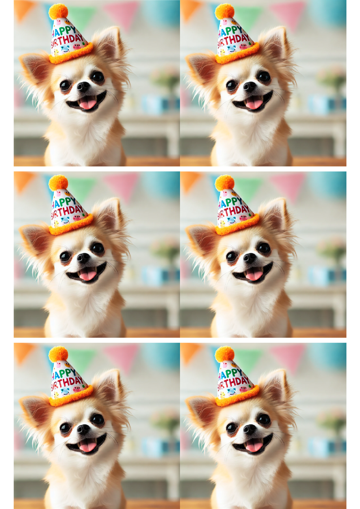 Sticker Sheet / Greeting Card – Chihuahua Dog Birthday Collage Cat. No. 2561