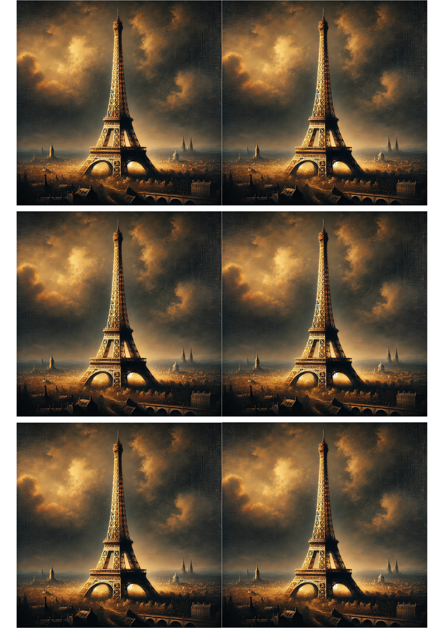 Sticker Sheet / Greeting Card – Eiffel Tower Collage Cat. No. 1831