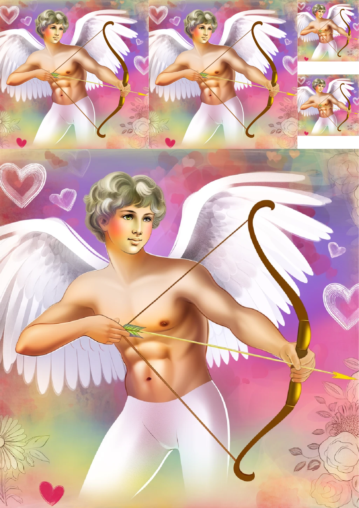 Sticker Sheet / Greeting Card – Eros Collage Cat No. 903