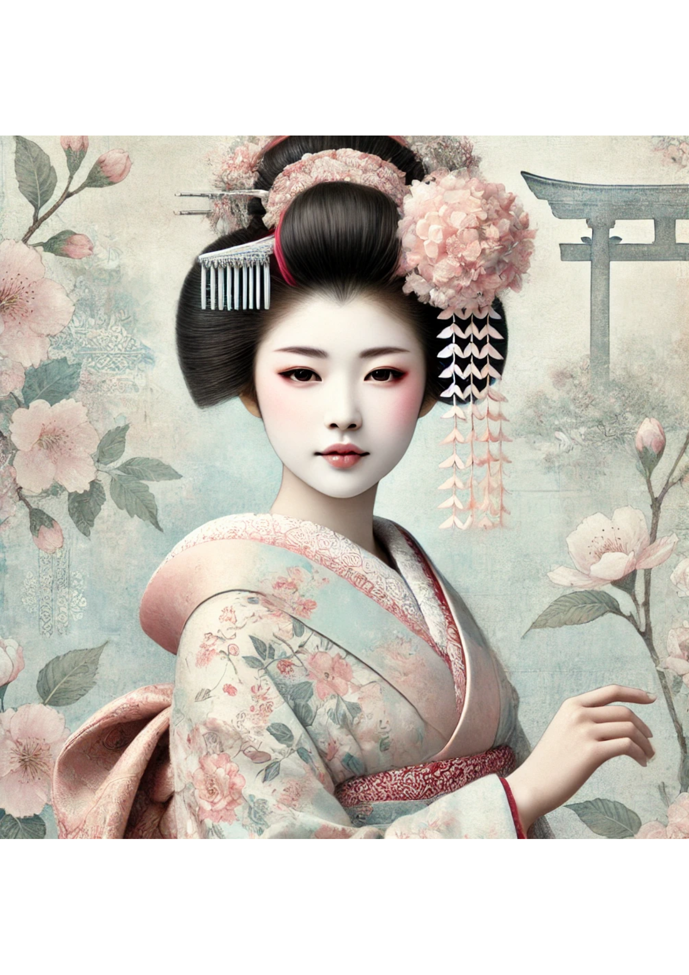 Sticker Sheet / Greeting Card – Geisha Schabby Chic Full Cat. No. 2992