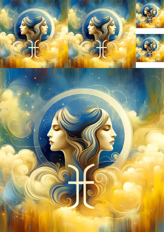 Sticker Sheet – Gemini Collage Cat No. 983