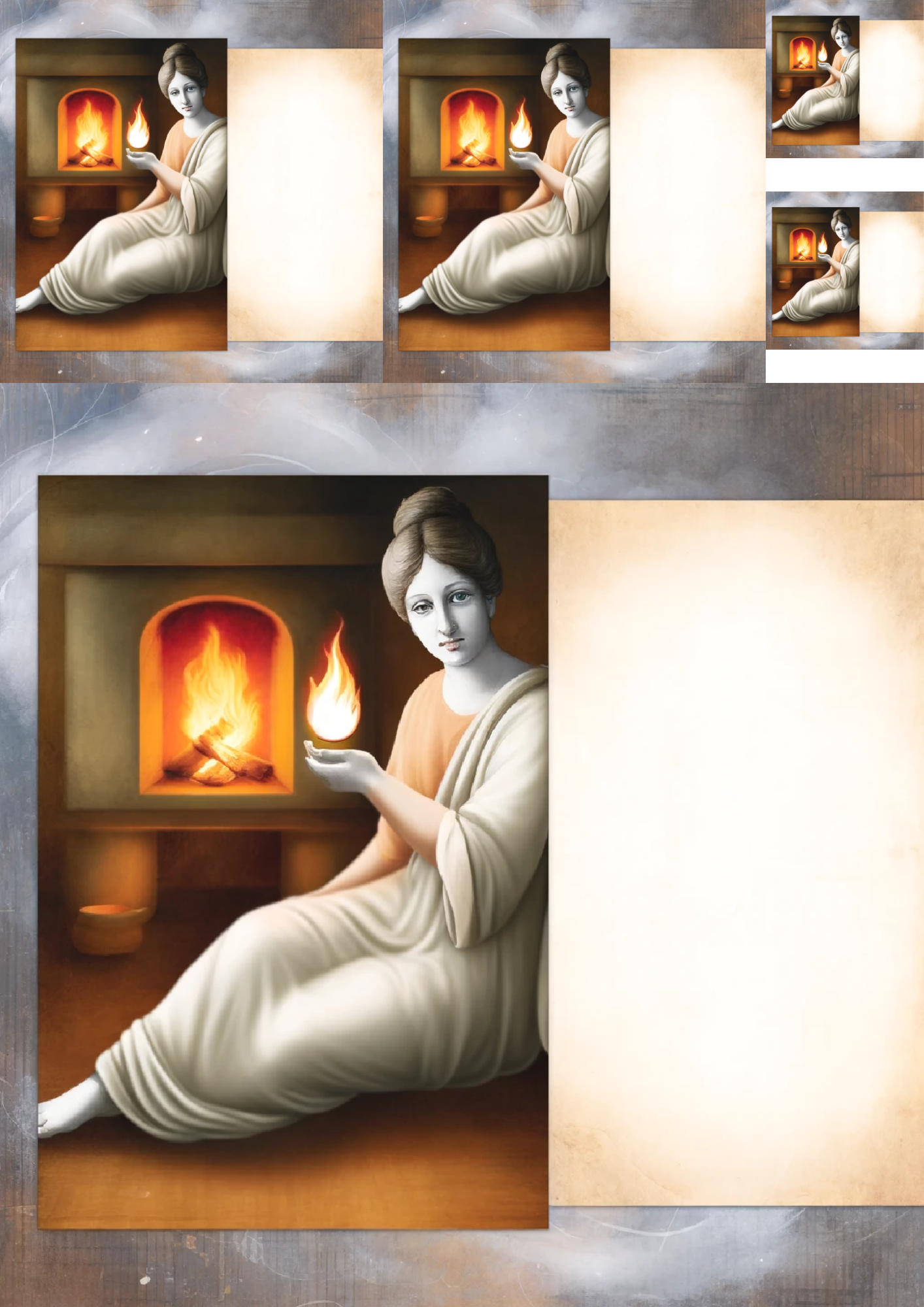 Sticker Sheet / Greeting Card – Hestia 2 Collage Cat No. 923