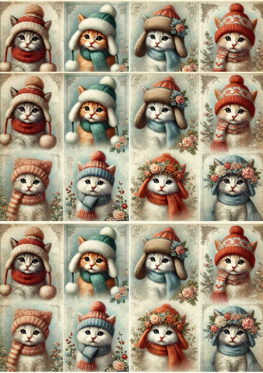 Sticker Sheet – Cats in Winter Collage Cat. No. 2841