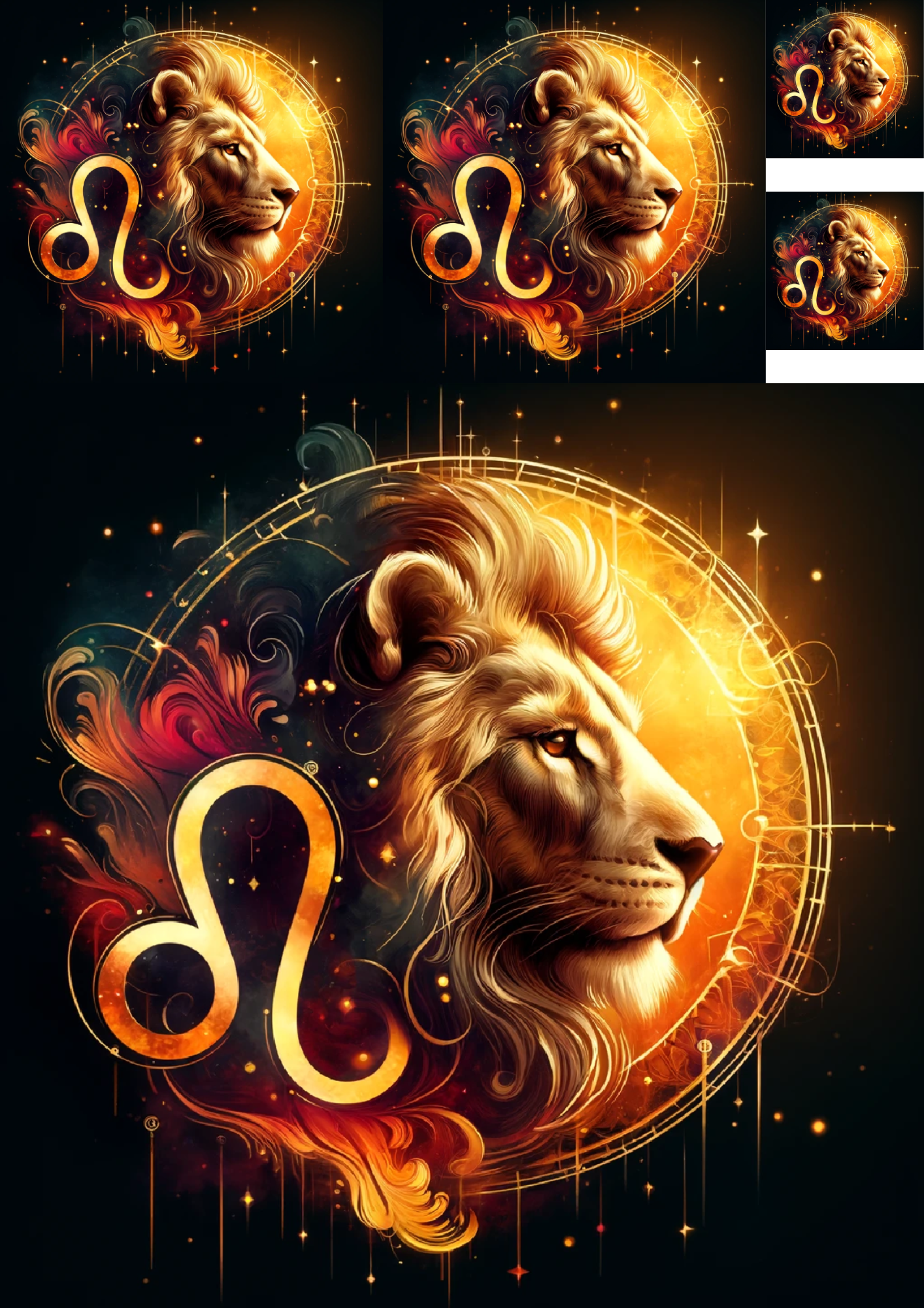 Sticker Sheet / Greeting Card – Leo Collage Cat No. 985