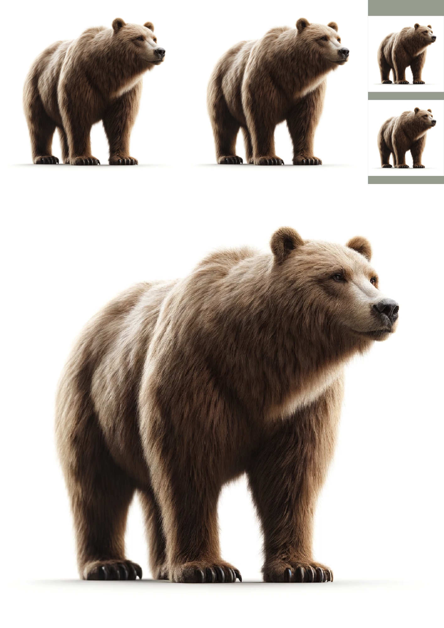 Sticker Sheet / Greeting Card – Grizzly Bear Collage Cat No. 1115