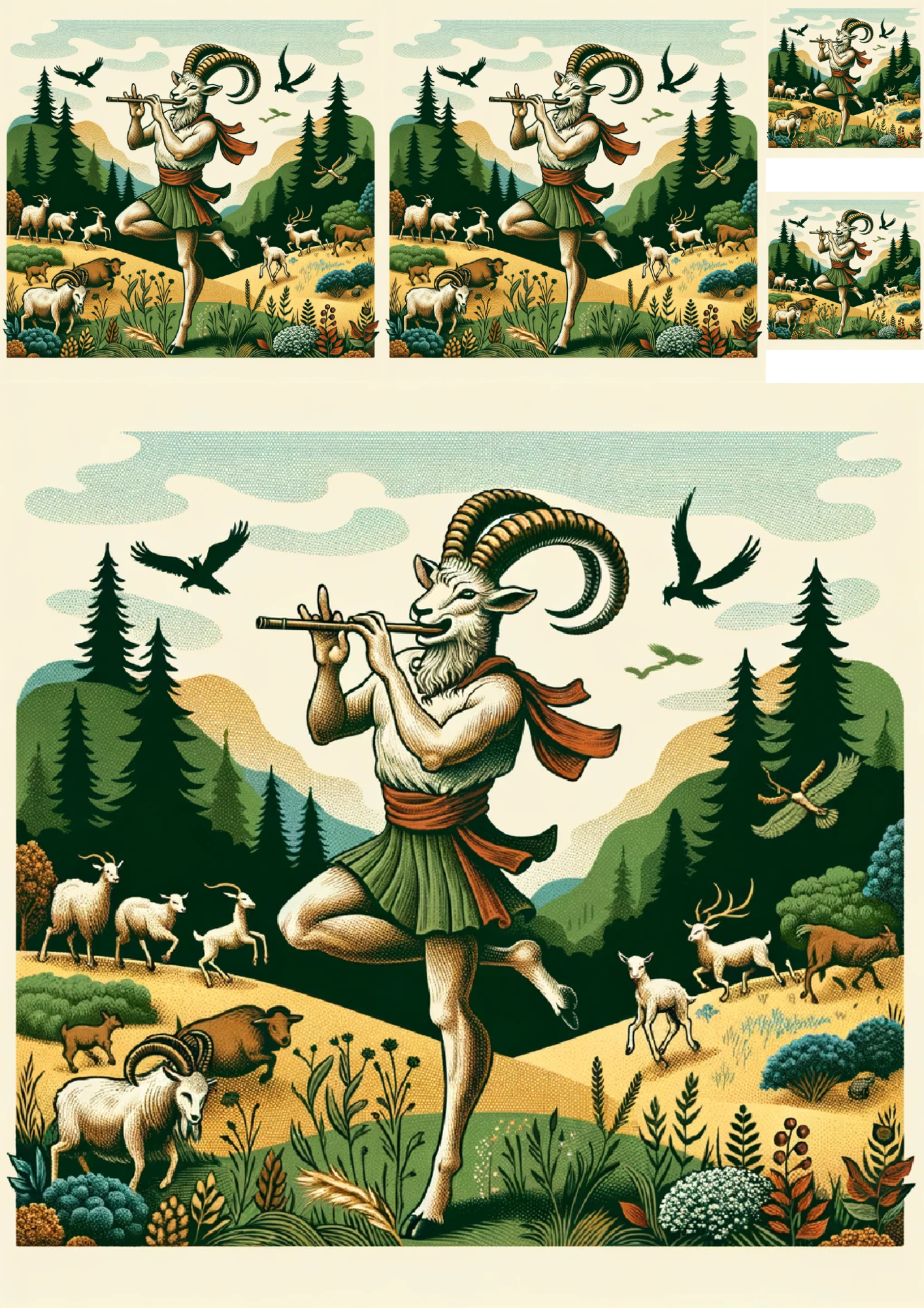 Sticker Sheet / Greeting Card – Pan Collage Cat No. 947