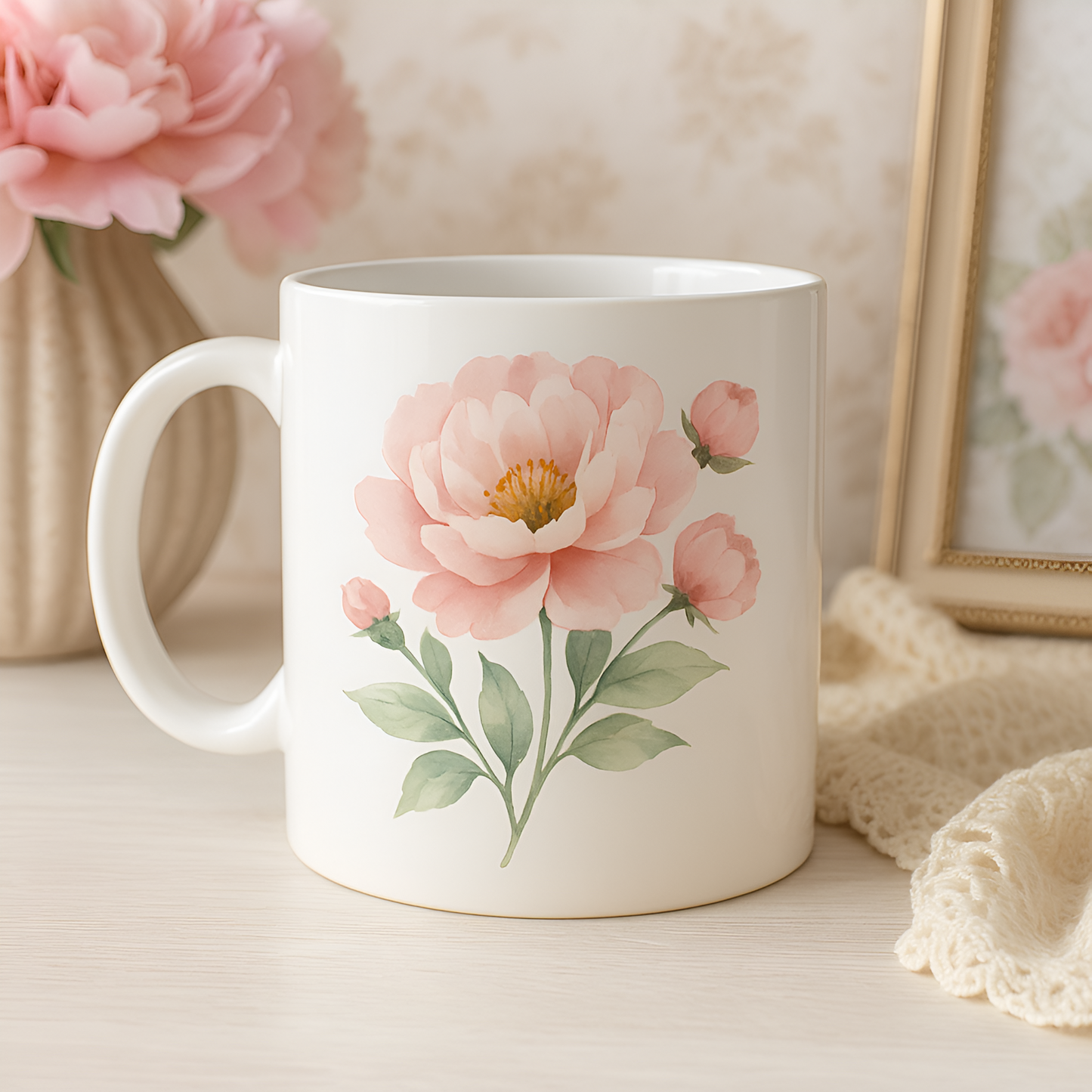 Watercolor Peonies Clipart Set: 48 PNG Designs with Transparent Background (Digital Download)