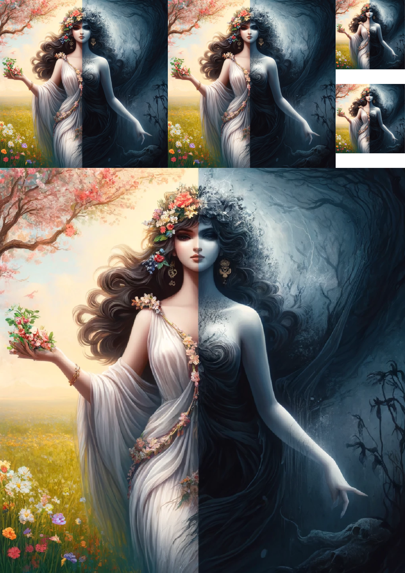 Sticker Sheet / Greeting Card – Persephone Collage Cat No. 949