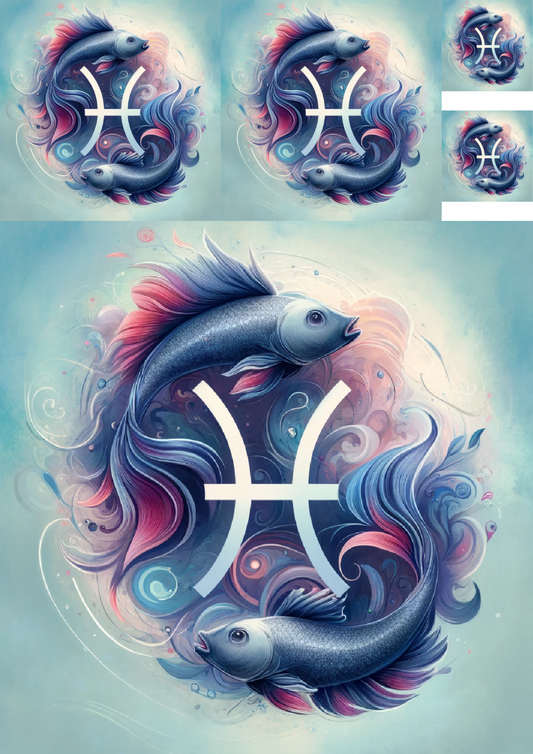 Sticker Sheet – Pisces Collage Cat No. 989