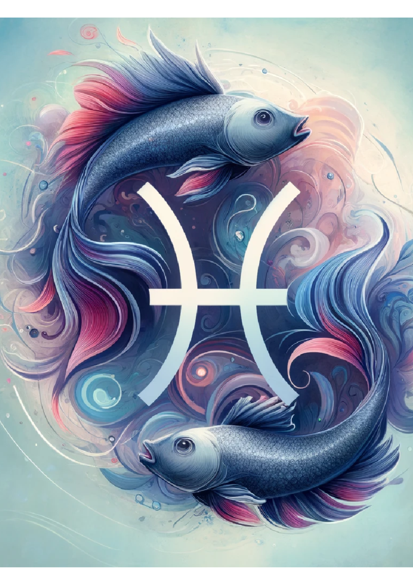 Sticker Sheet / Greeting Card – Pisces Full Cat No. 990