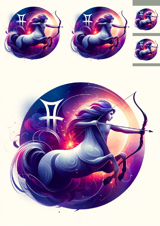 Sticker Sheet – Sagittarius Collage Cat No. 991