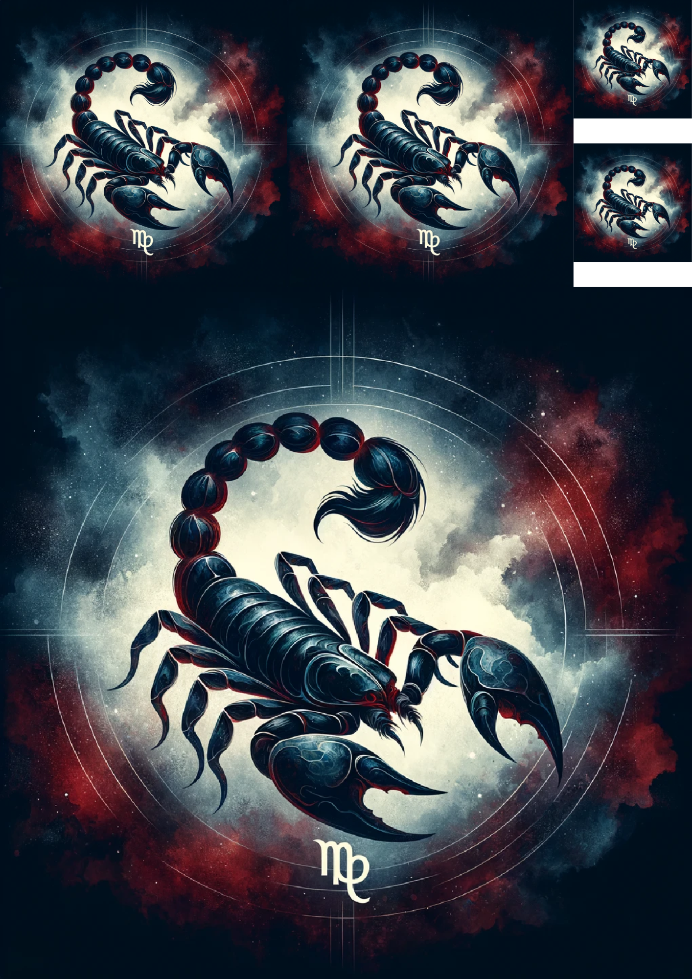 Sticker Sheet / Greeting Card – Scorpio Collage Cat No. 993