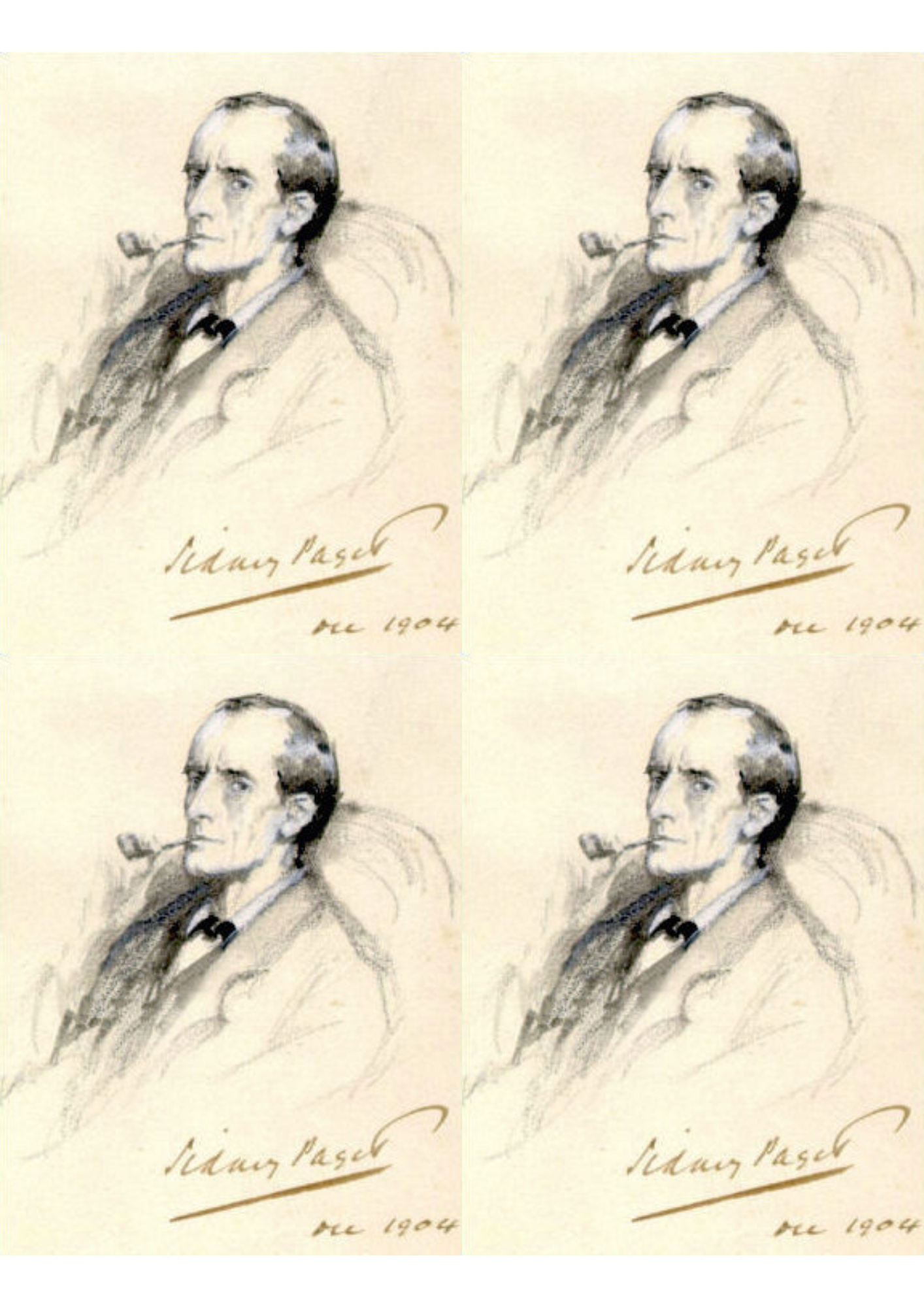 Sticker Sheet / Greeting Card – Sherlock Holmes Collage Cat. No. 1455