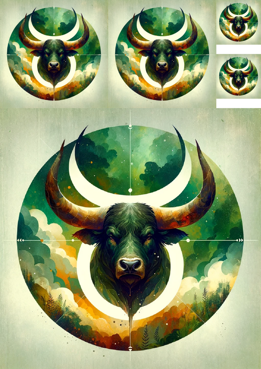 Sticker Sheet – Taurus Collage Cat No. 995