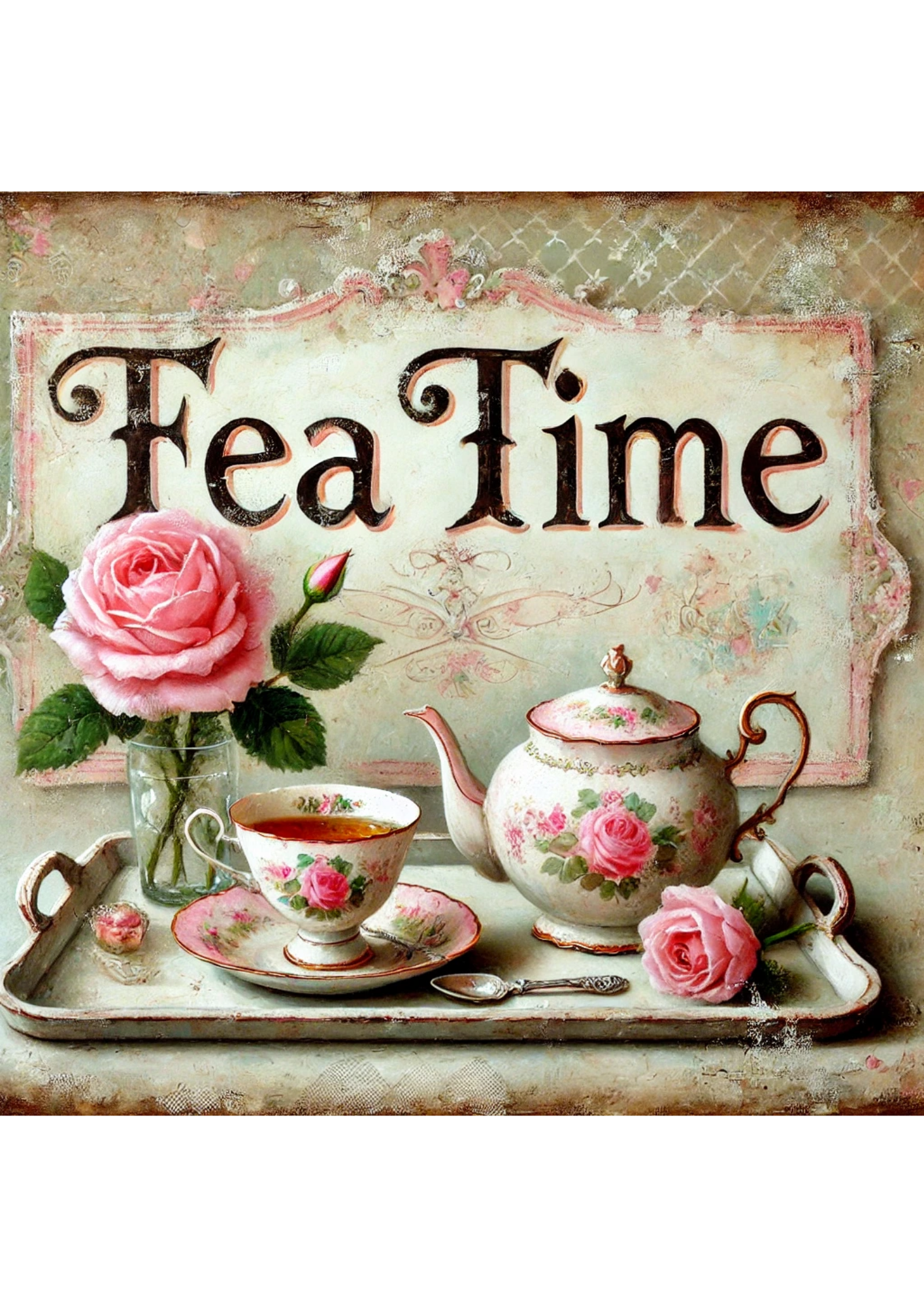 Sticker Sheet / Greeting Card – Tea Time Full Cat. No. 2534