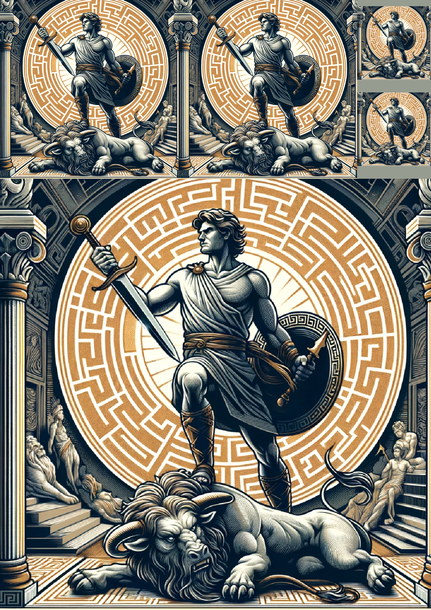 Sticker Sheet / Greeting Card – Theseus Collage Cat No. 963