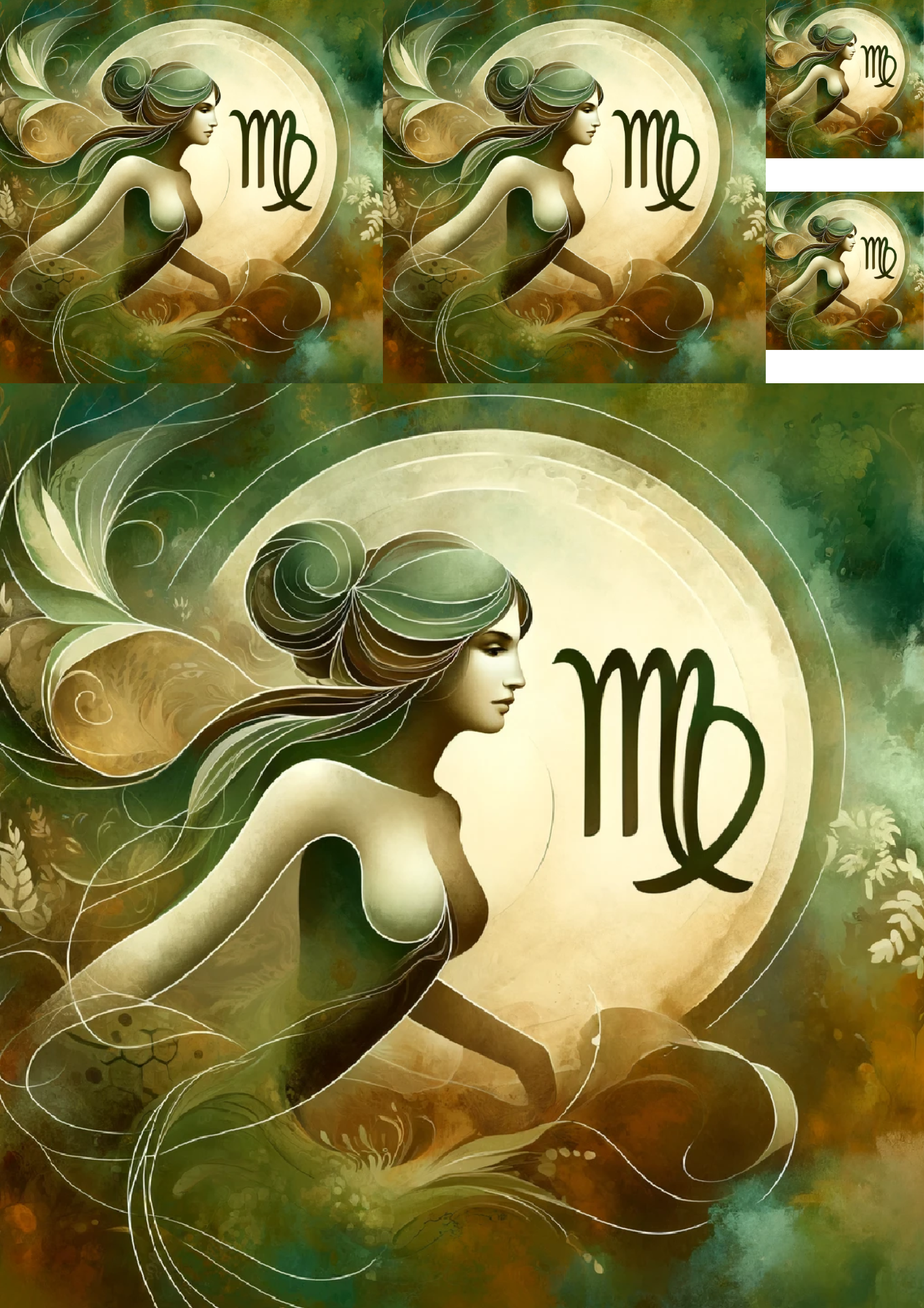 Sticker Sheet / Greeting Card – Virgo Collage Cat No. 997