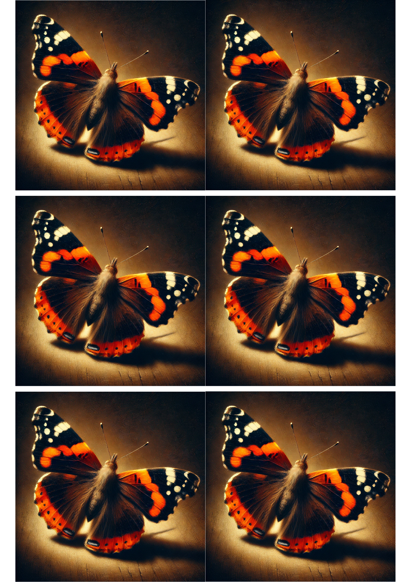 Sticker Sheet / Greeting Card – Admiral Butterfly Collage Cat. No. 1724