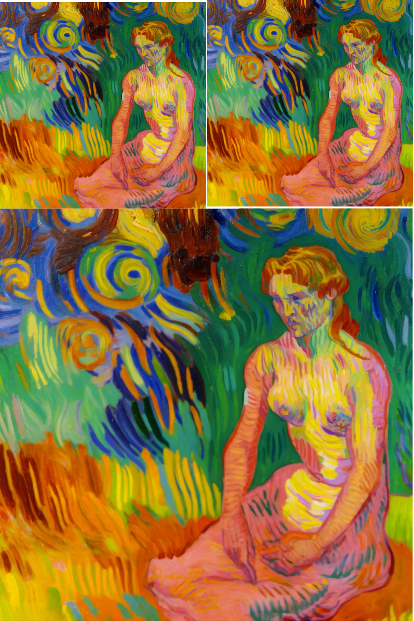 Sticker Sheet / Greeting Card – Female Act In Van Gogh Style 2 Cat. No. 332