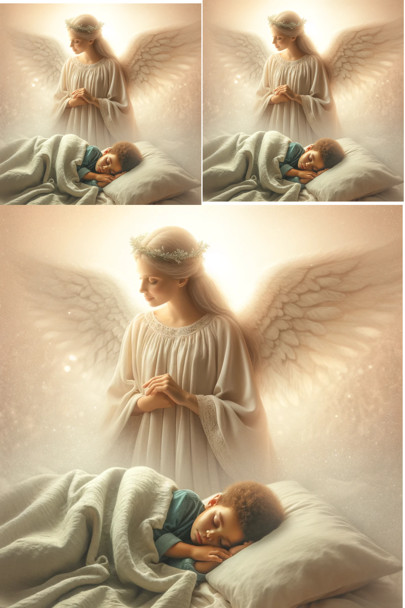 Sticker Sheet / Greeting Card – Angel and Sleeping Child Cat. No. 335