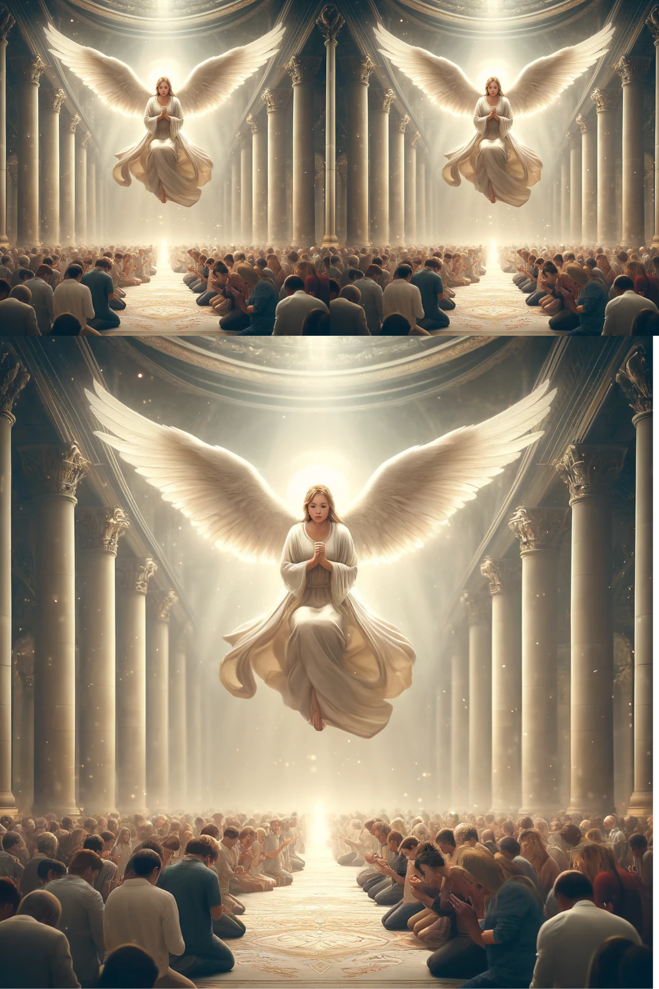 Sticker Sheet / Greeting Card – Angel Over Praying People Cat. No. 339