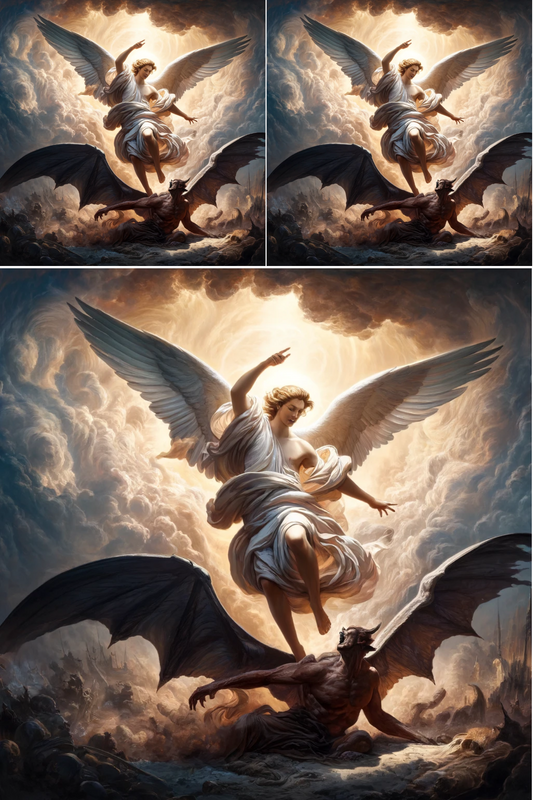 Sticker Sheet – . Angel Defeats Satan. Cat. No. 346