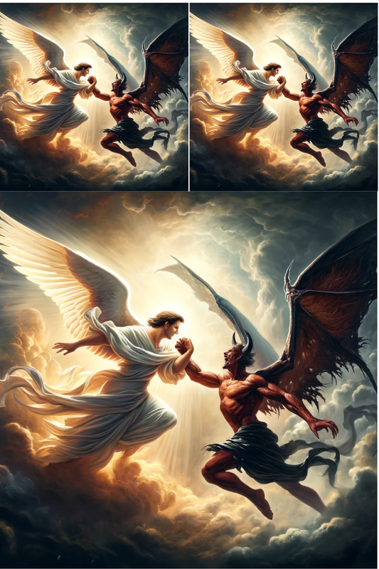 Sticker Sheet – Angel Fights Satan. Cat. No. 355