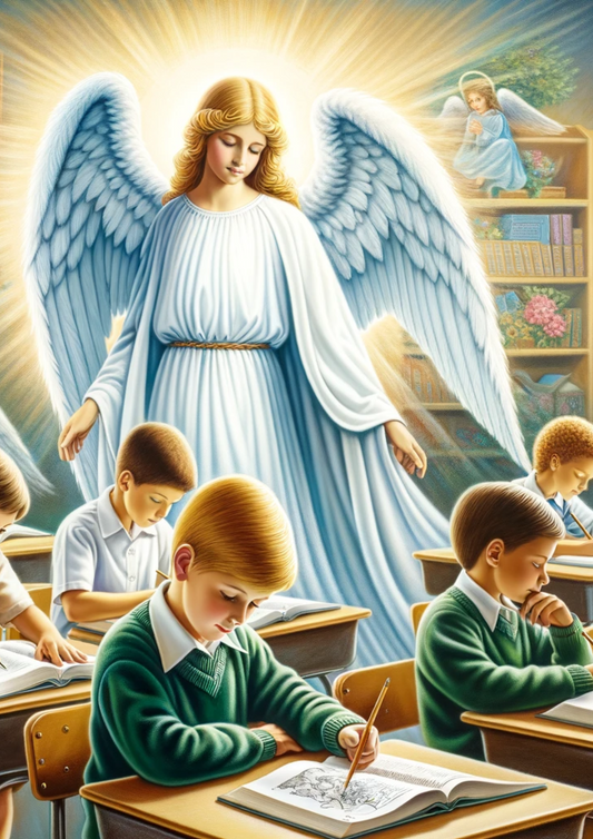 Sticker Sheet – Angels in the classroom with children, full Cat. No. 370