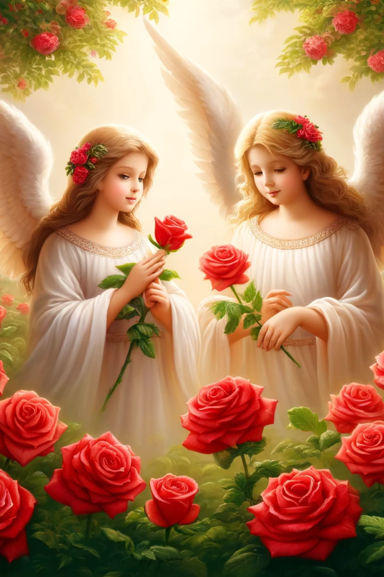 Sticker Sheet / Greeting Card – Angels in the Rose Garden Full Cat. No. 372