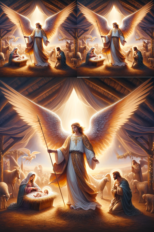 Sticker Sheet – Archangel In The Stable Of Bethlehem Collage Cat. No. 379