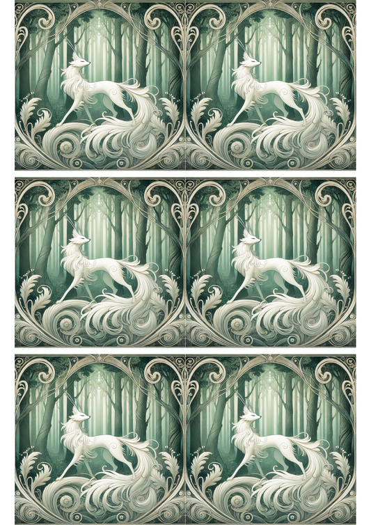 Sticker Sheet Art Nouveau Fox Collage Cat. No. 1730