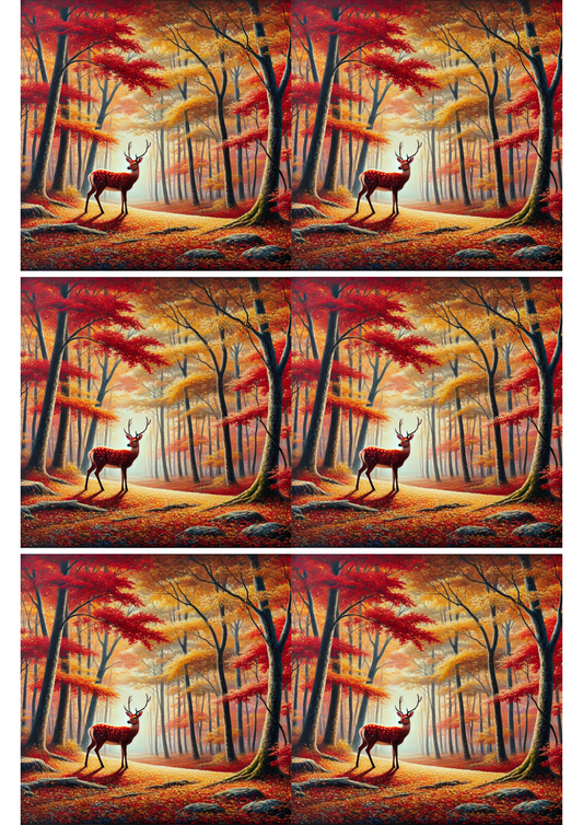 Sticker Sheet Deer in Autumn Collage Cat. No. 1734