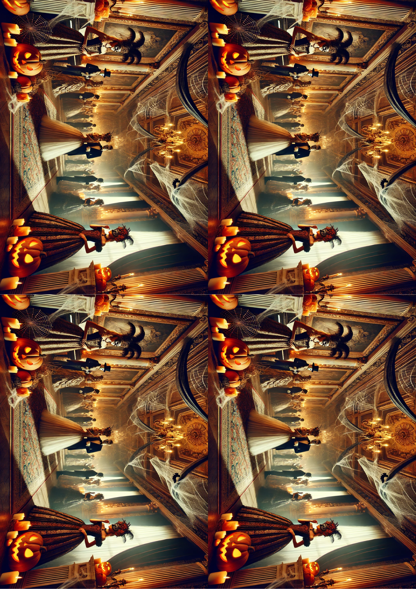 Sticker Sheet / Greeting Card – Halloween Party Collage Cat. No. 1594