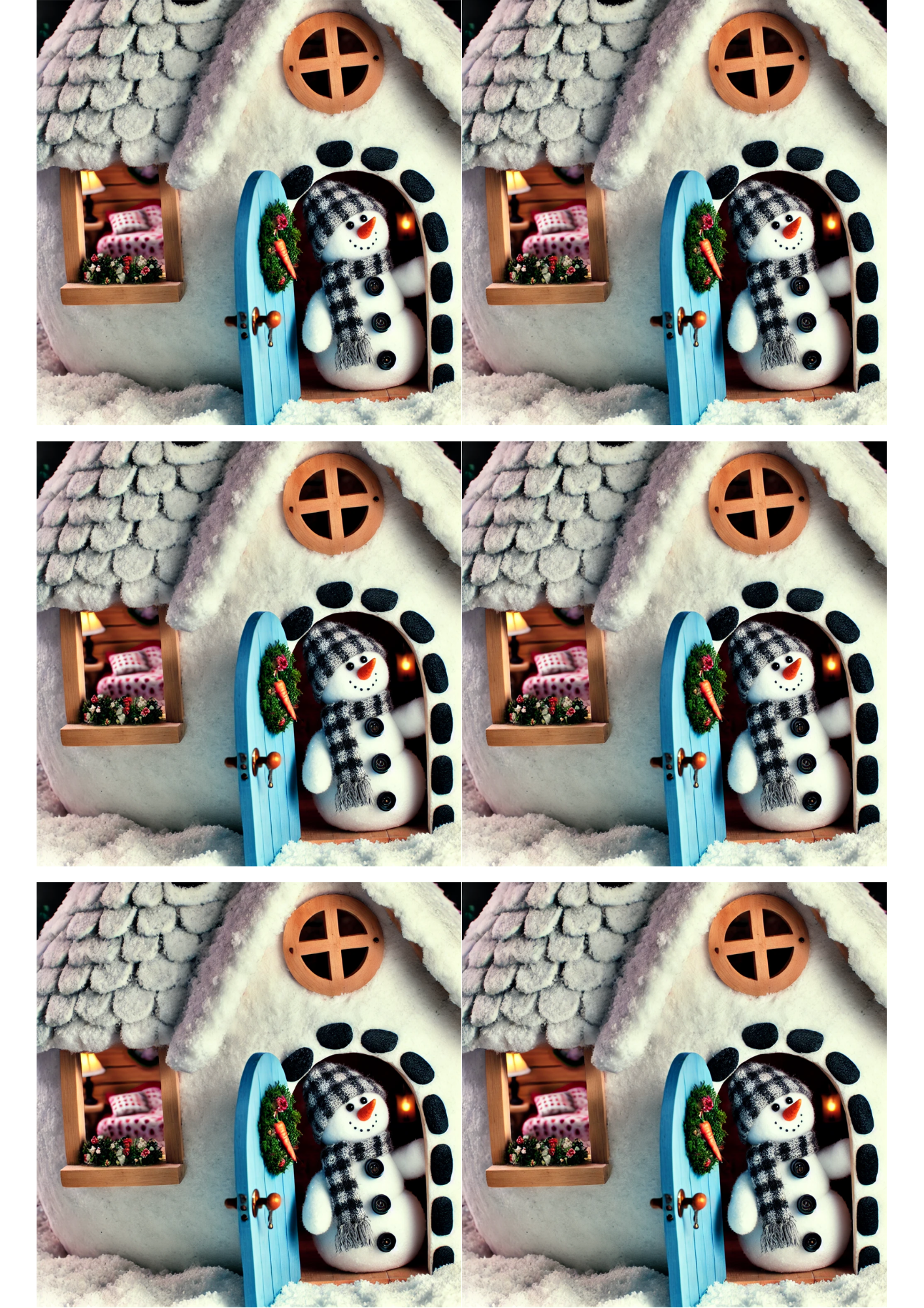 Sticker Sheet / Greeting Card – Snowman 3 Collage Cat. No. 1848