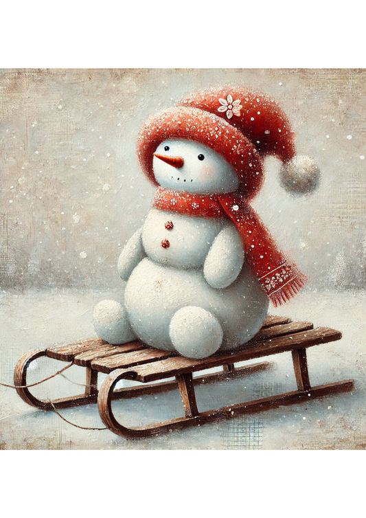 Sticker Sheet Snowman Sledding Full Cat. No. 1749