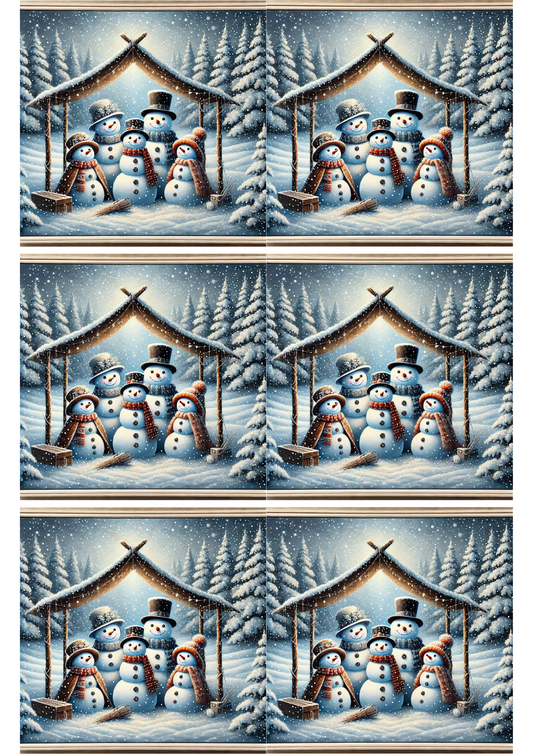 Sticker Sheet Snowmen Under The Tent Collage Cat. No. 1750