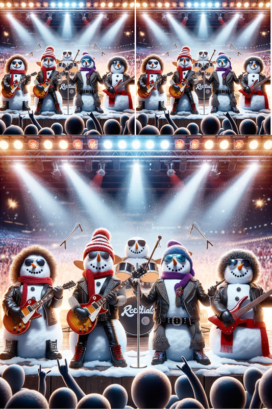 Sticker Sheet – Snowmen Rock And Roll Collage Cat. No. 397