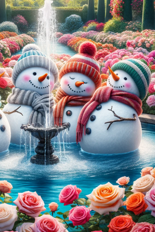 Sticker Sheet Snowmen in a Fountain Full Cat. No. 404