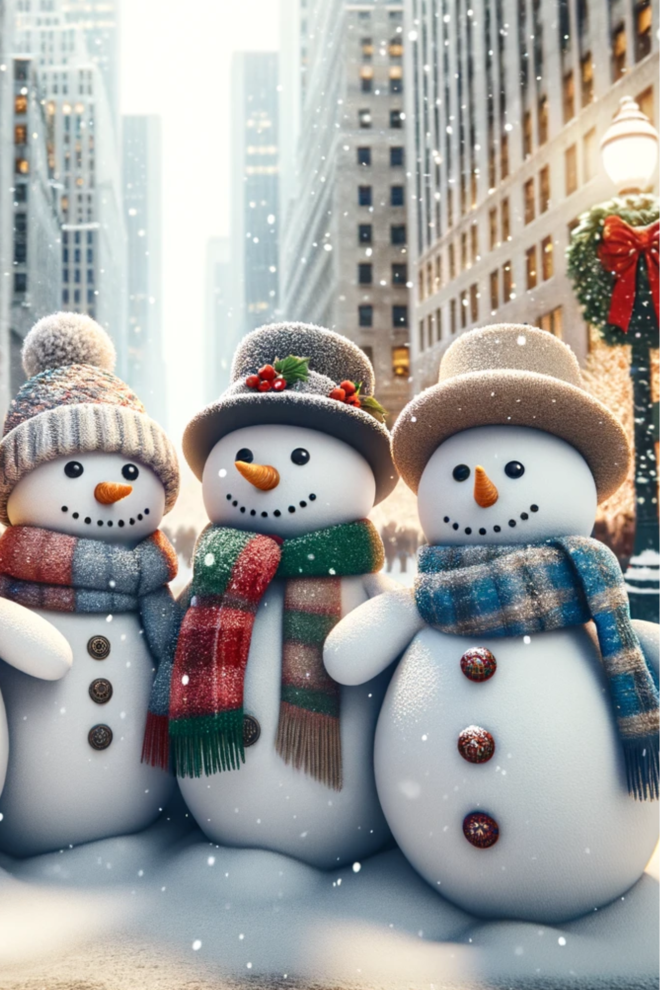 Sticker Sheet / Greeting Card – Snowmen in the City Full Cat. No. 408