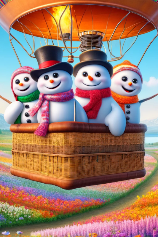 Sticker Sheet – Snowmen Are Flying With Balloons Full Cat. No. 412